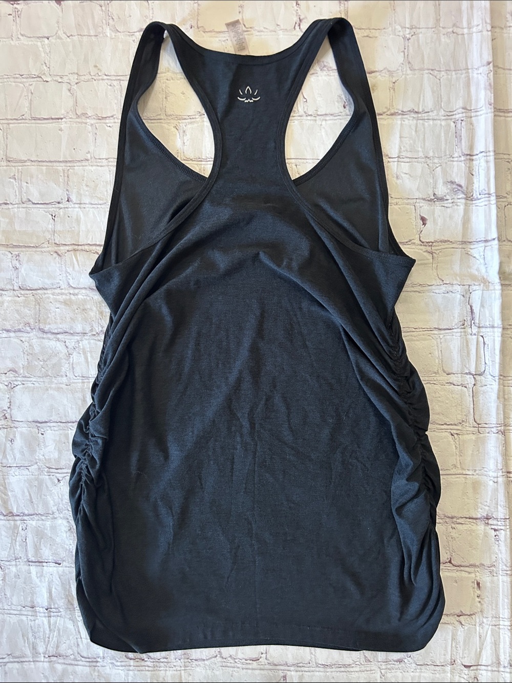 Beyond the Bump Black Featherweight Spacedye Racerback Maternity Tank- Black XL - Picture 4 of 5